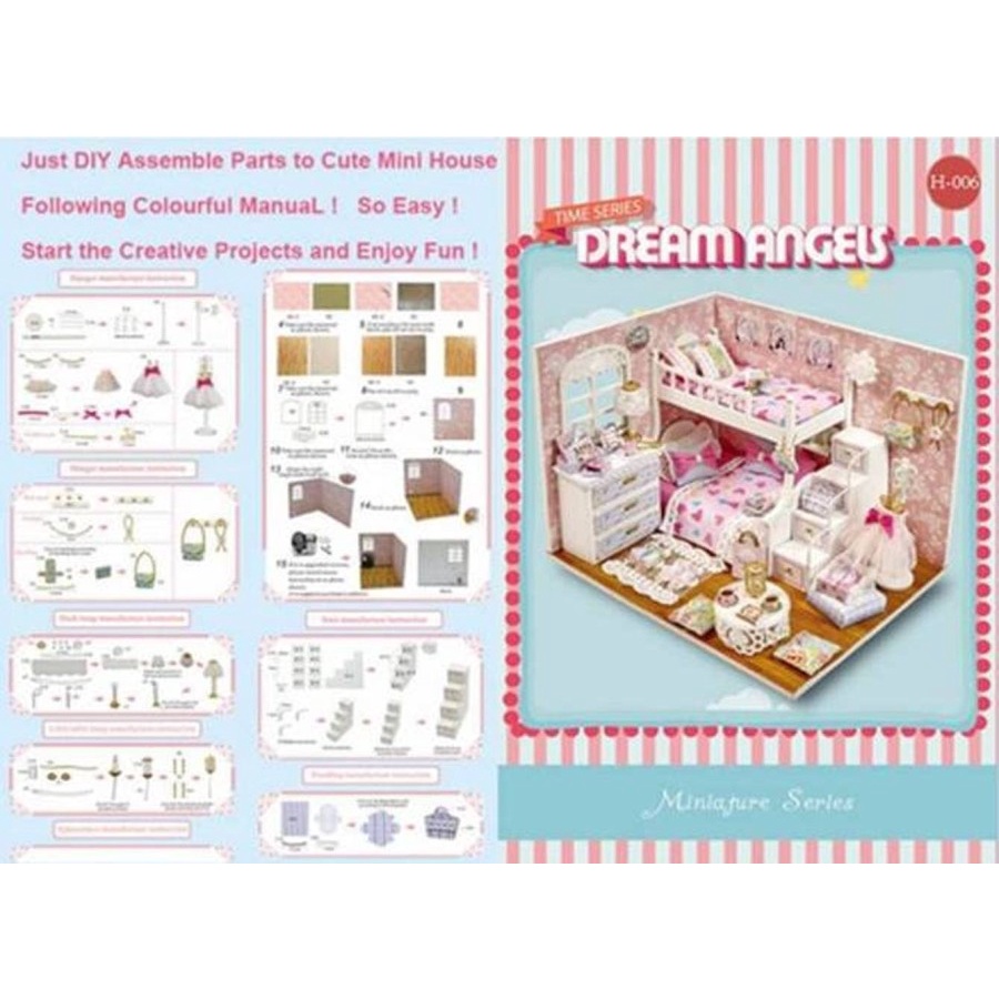 CUTEBEE DIY Wooden Doll House - Dream Angles