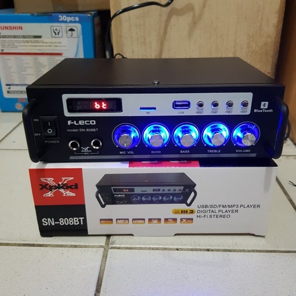 Power Amplifier Fleco SN-808 BT Bluetooth Usb Fleco SN- 808 BT - AMPLI SPEAKER EXTRA BASS