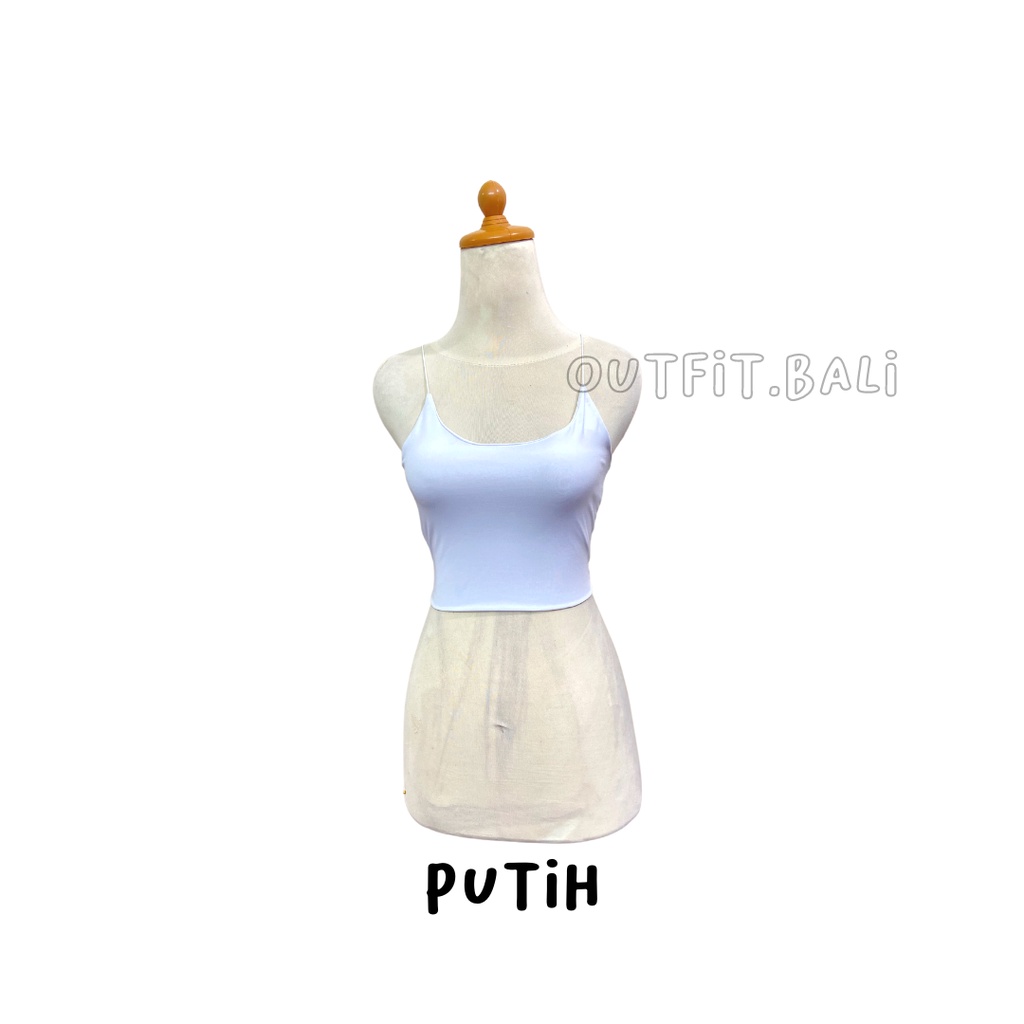 Tanktop Crop Bentuk U Tali Spaghetti-3