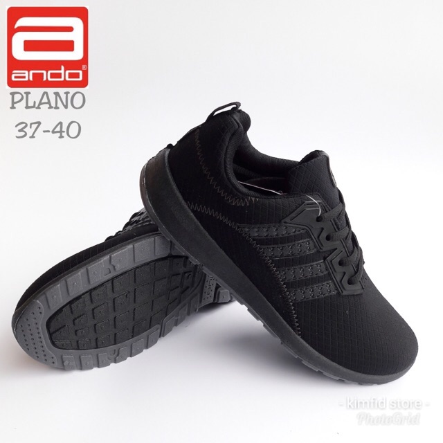 Sepatu sekolah ando plano hitam polos 33-40  Shopee Indonesia