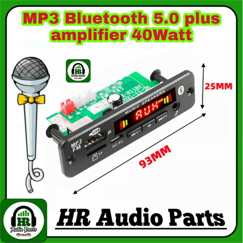 MP3 Bluetooth 5.0 Plus Microphone &amp; Amplifier 40W 2x 20W Mp3 Player Mic