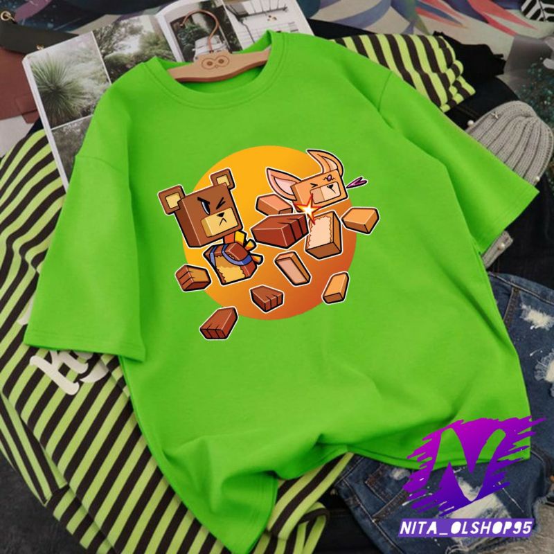 kaos anak super bear adventure baju anak super bear minecraft roblox