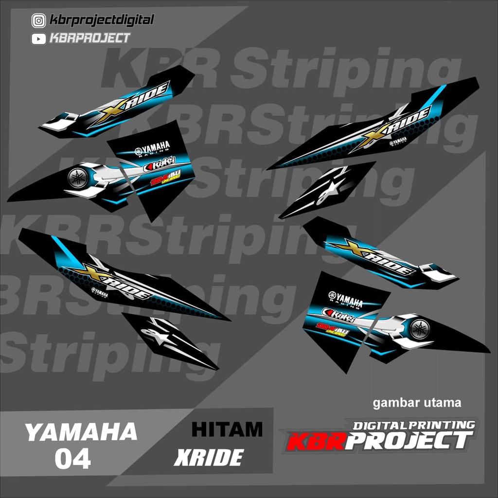 (COD) STIKER MOTOR XRIDE 115 Sticker Variasi STRIPING MOTOR YAMAHA XRIDE 04 RACING TERLARIS XRIDE