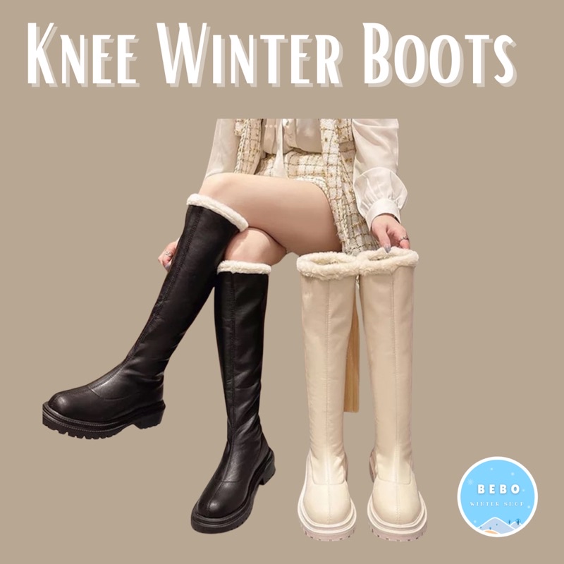 Knee Waterprooft Winter Boots Wanita  Boots selutut wanita anti air