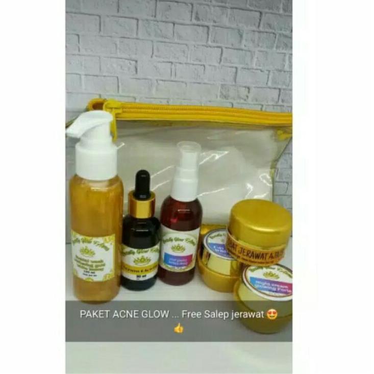 [PRODUK CNHZ9] Paket Acne Glowing Beauty Glow Farma Ori Free Salep Jerawat & Pouch Cantik S7R