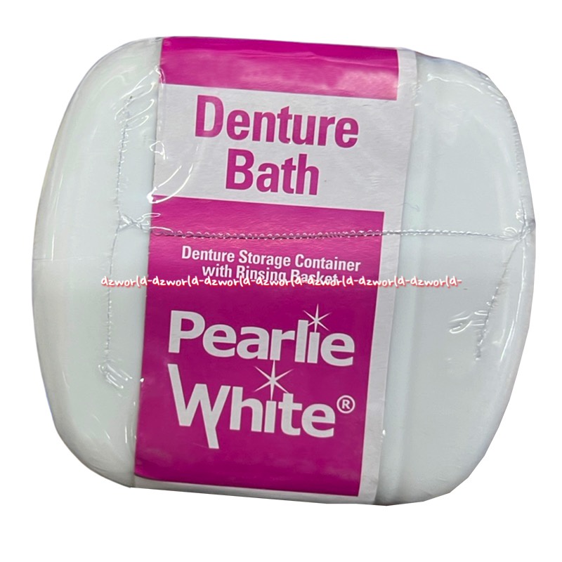 Pearlie White Denture Bath Denture Storage Cointainer With Rinsing Basket Kotak Tempat Gigi Palsu Aga Higienis Pearliewhite