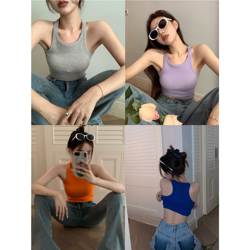 Suhao Kamisol Sexy Bottoming Shirt Cropped Top