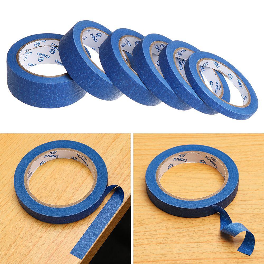 1 Pc Stiker Tape Masking Desain Bunga Warna Biru Untuk Dekorasi Mobil