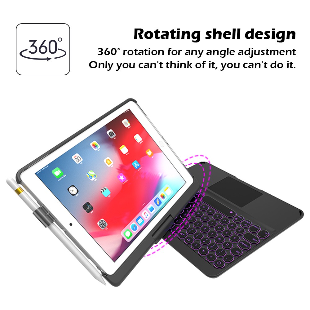 FLIP SMART KEYBOARD 360 DEGREE CASE IPAD AIR 1 2 PRO 9.7 2017 2018 BACKLIGHT