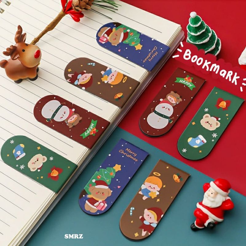 

Christmas Magnetic Bookmark - Pembatas Buku Magnet Tema Natal / Hampers Natal / Kado Natal Unik