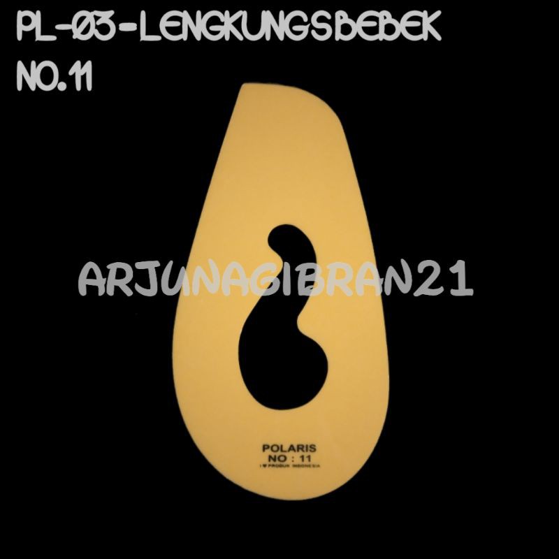 PENGGARIS POLA JAHIT LENGKUNG S BEBEK No.11 Merk &quot;POLARIS&quot; - (PL-03)