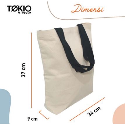 TOKIO Tote Bag Polos Kanvas  Tas Canvas Premium ToteBag Shopping Bag