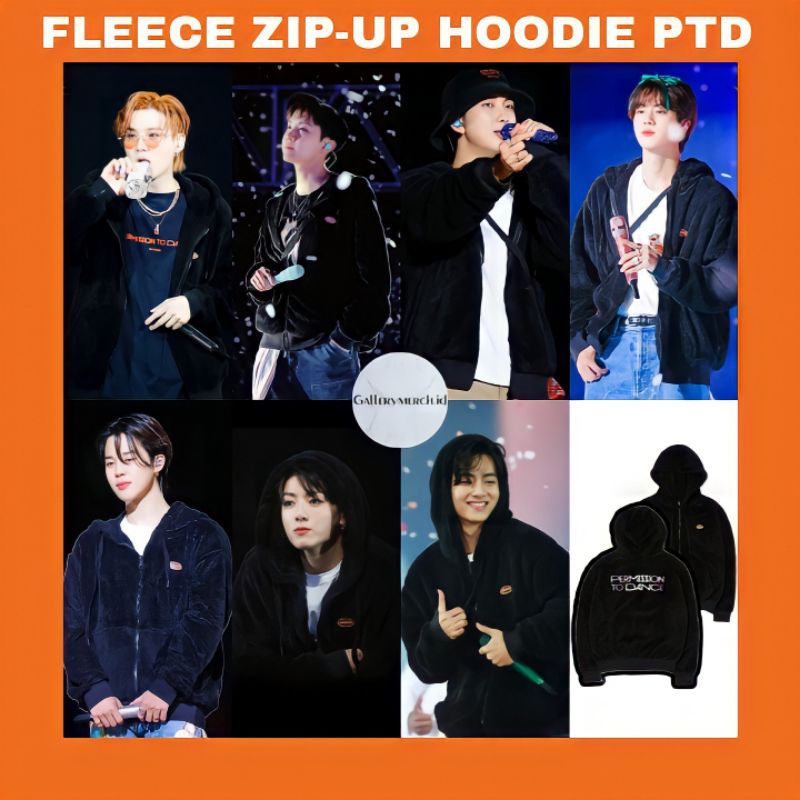 [READY STOCK] BTS FLEECE ZIP-UP HOODIE PTD