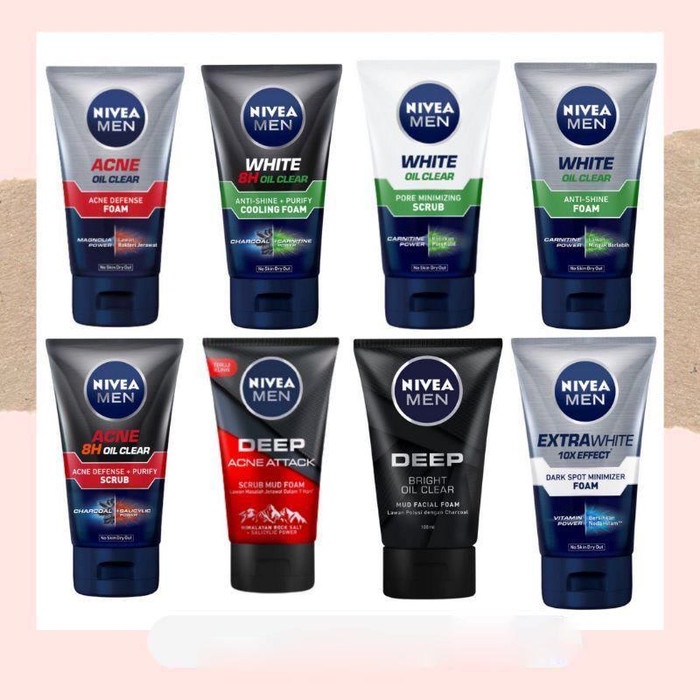 Najmia Nivea Men Facial Foam Facial Wash Men 50ml-100ml Pembersih Muka Pria