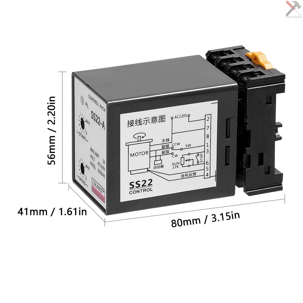 Ss22-a 6-250W AC220V 3A 50 / 60Hz Motor Speed Controller Regulator