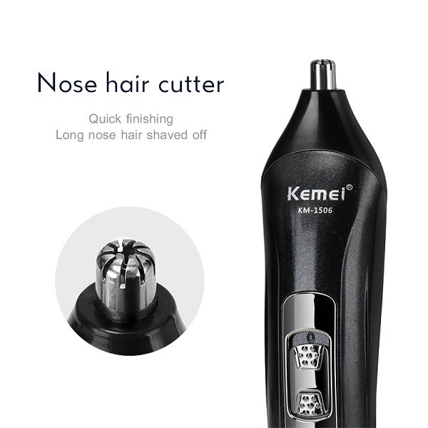 Hair Clipper Alat Cukur Rambut Bulu Hidung Jenggot Kumis Kemei KM-1506 3 in 1 Cukuran KM 1506