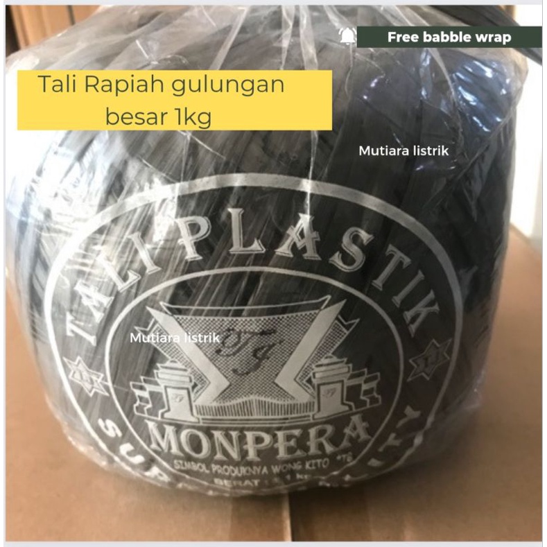 

Tali Rapia Gulungan Besar 1kg Tali Rafia 1 Roll Tali Plastik Hitam