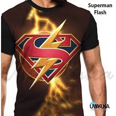 baju kaos 3d umakuka THE FLASH batman iron man spiderman hulk tshirt anak & dewasa pria original