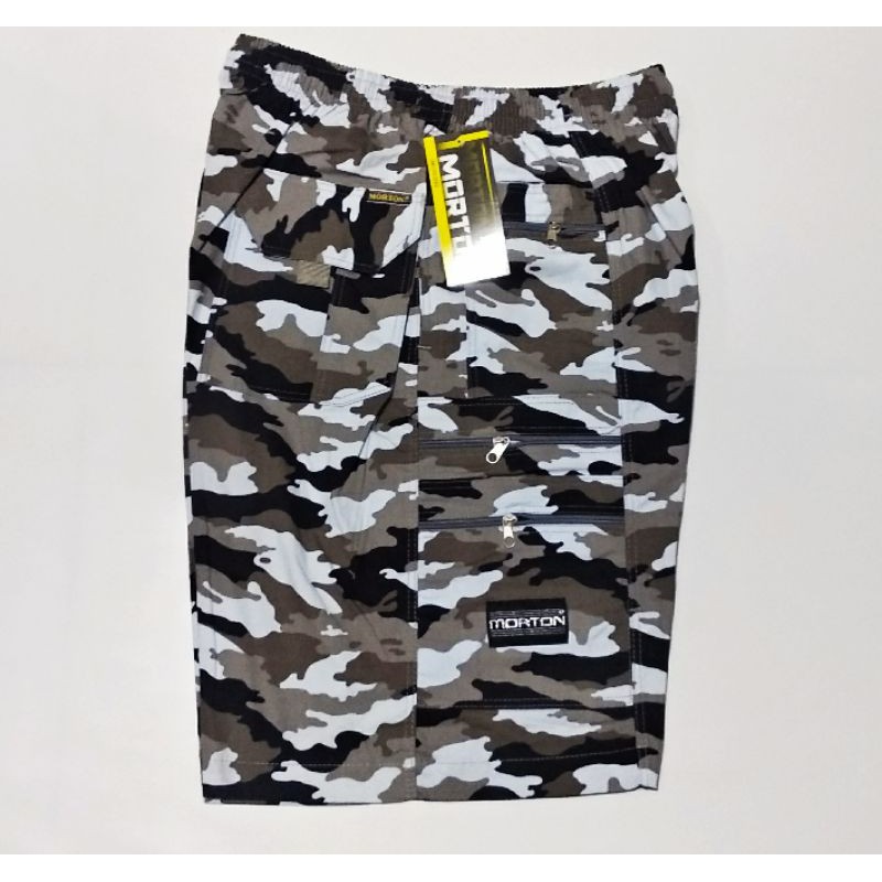 Men_Clothes_IND. Celana Morton Reseleting 3/4 XXL / Celana Pria Corak Loreng / Celana Santai Pria