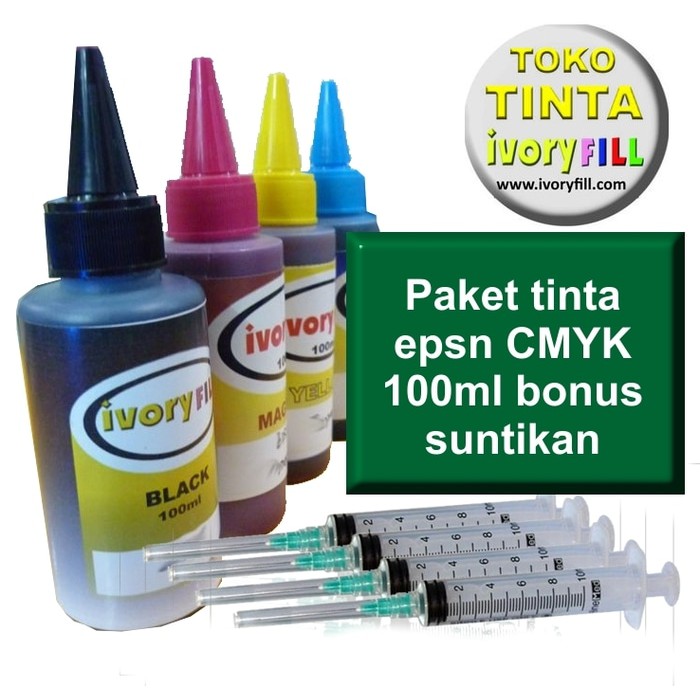 satu set 4 warna TINTA untuk refill EPSON L110 L300 L210 L350 L120 L310 L220 L365 L130 dll