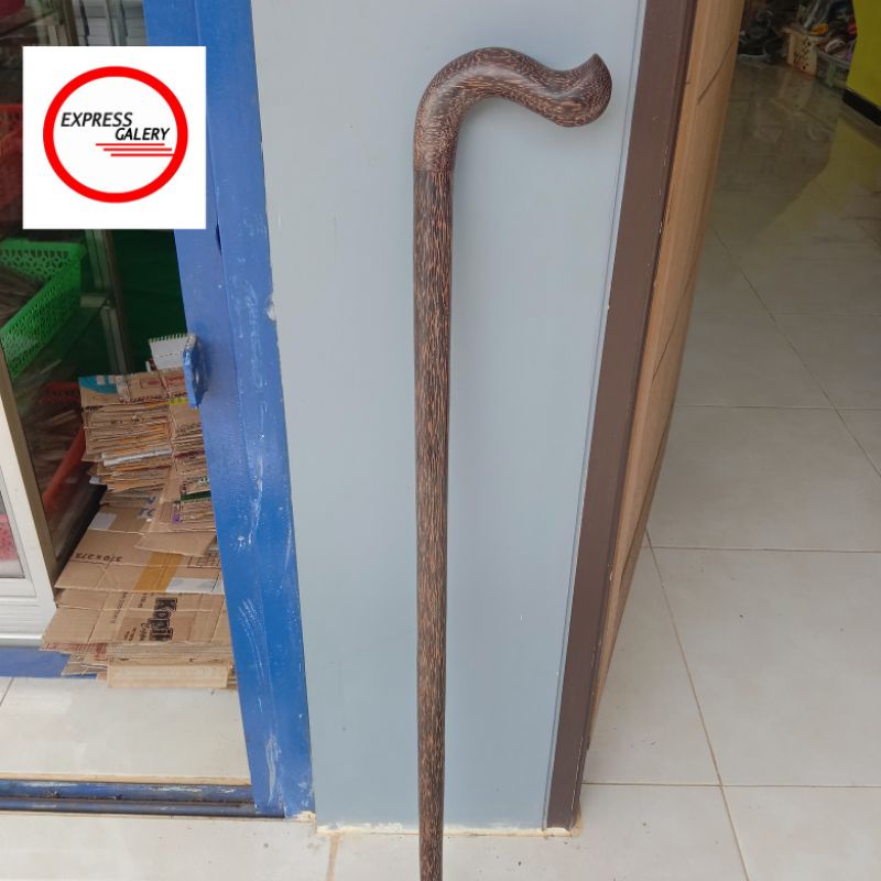 tongkat jalan kesehatan kayu liwung hitam D559