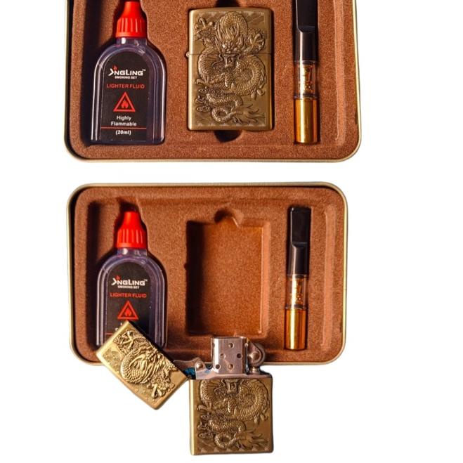 ➦✫✢ korek zippo full set minyak dan pipa rokok Hot Sale