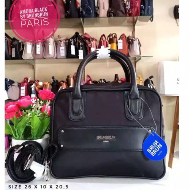 Tas Amora BrunBrun Paris Amora Black Tas selempang wanita