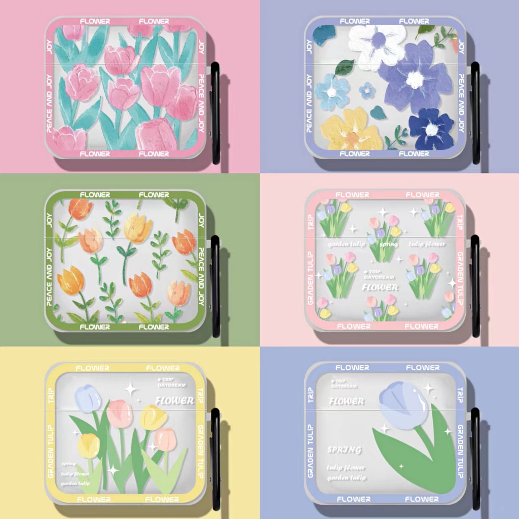 Casing Soft CASE Silikon Motif Bunga Untuk airpods 3 / 2 / 1 / Pro