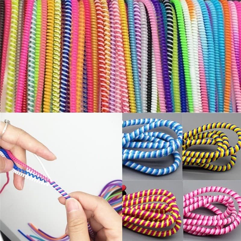 LILITAN PELINDUNG KABEL ANTI PUTUS HARGER SPIRAL DATA CABLE WARNA WARNI D2