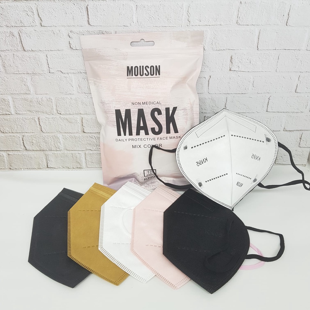 𝘈𝘉𝘎✰ Masker KN95 MOUSON 5PLY HITAM PUTIH / Masker KN 95 Hitam Putih 5 PLY isi 10 pcs 1016