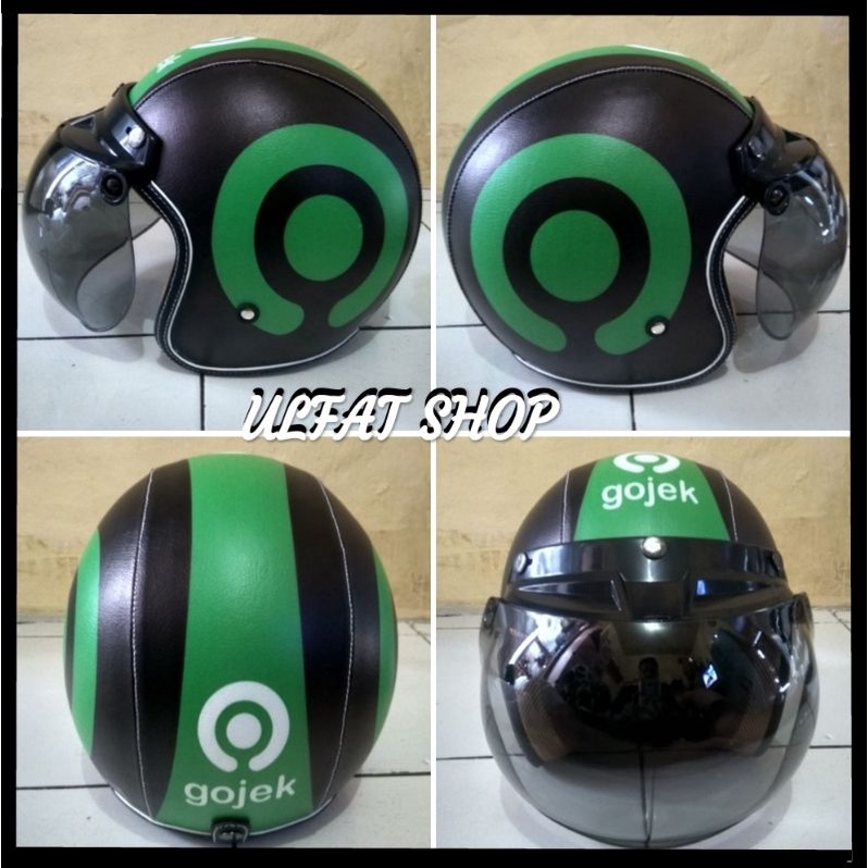 helm bogo retro dewasa motif print Gojek baru.