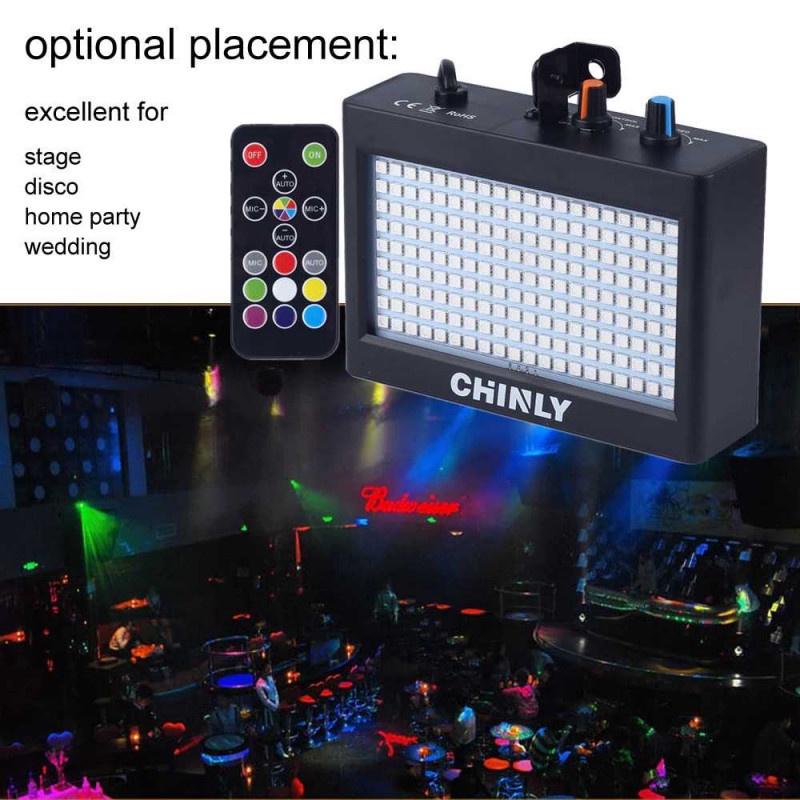 Lampu LED Remote Disco Bar Party Strobe Flash Light 180Pcs LED 35W