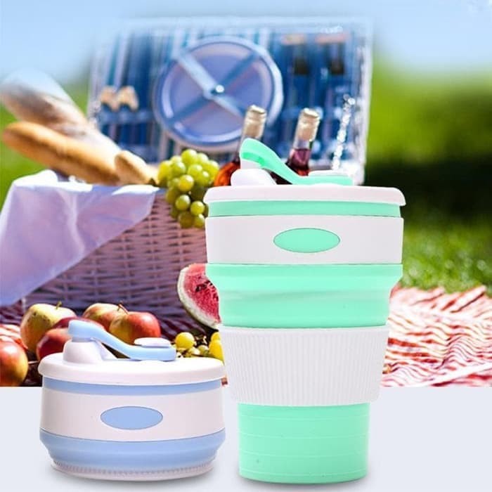 SGM CTL Cup Traveling Lipat Collapsible Silicone Foldable Gelas 350ML sili