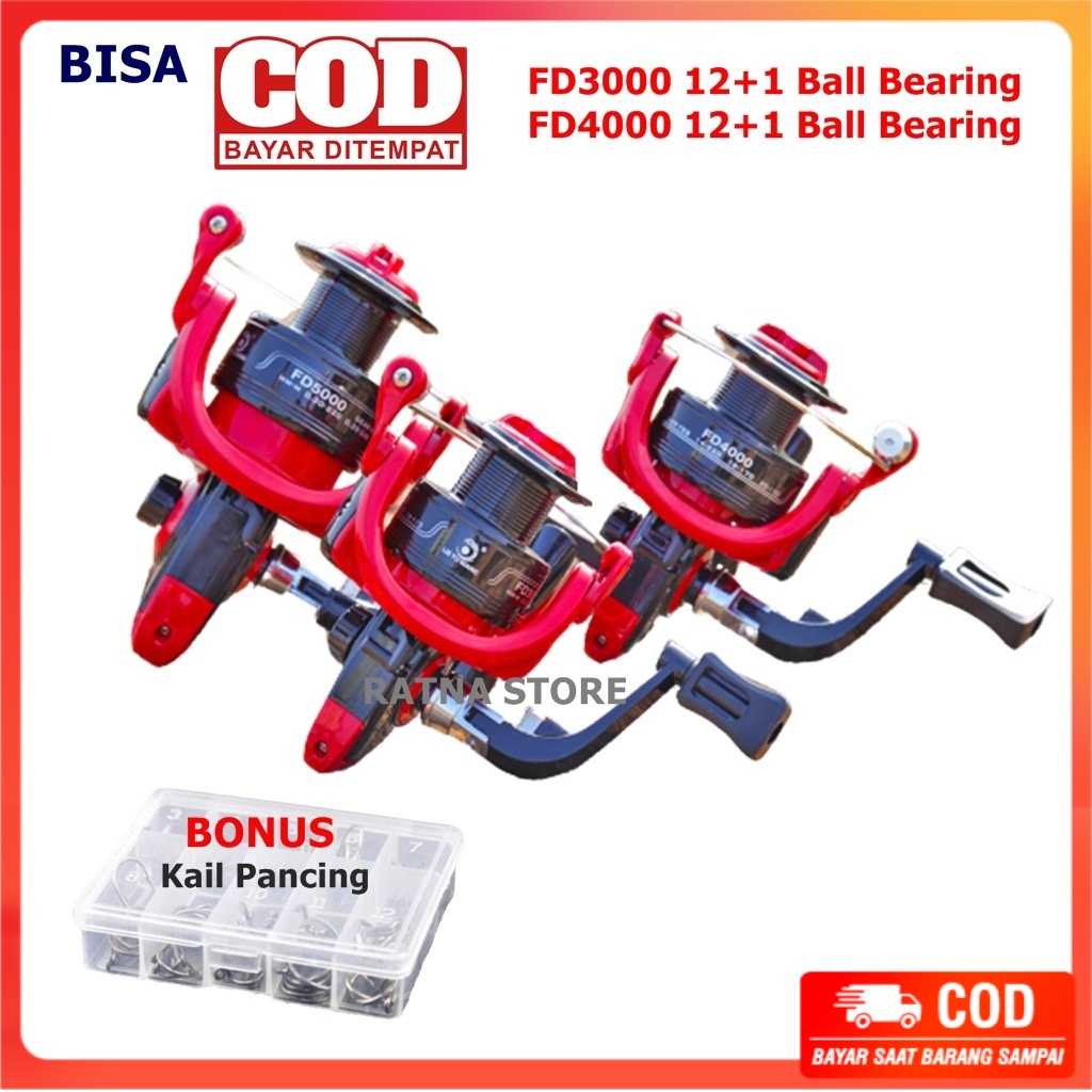Reel Ril Katrol Rell Pancing LIEYUWANG FD4000 12+1 Ball Bearing - F3TH02RE