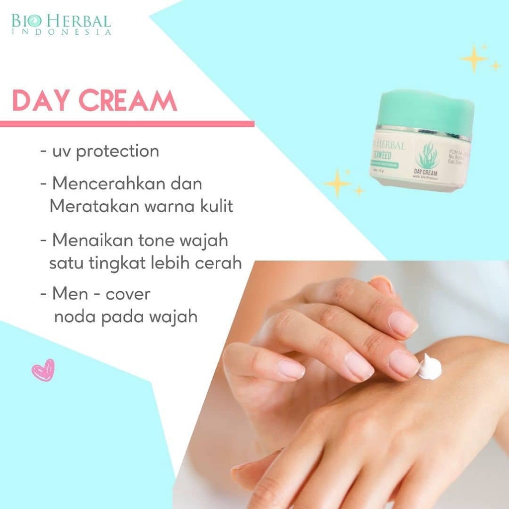 Bio Herbal Seawed Day Cream - Krim Wajah Siang Pelembab Muka Glowing Original Bpom