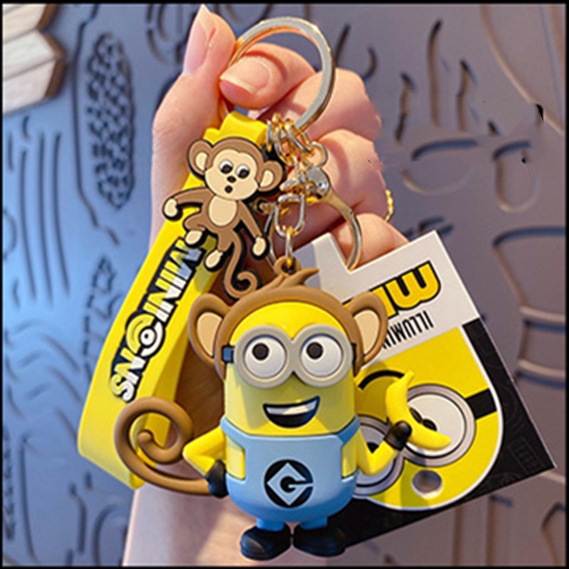Mainan Gantungan Kunci Mobil / Tas Bentuk Kartun Minions Untuk Anak Laki-Laki / Perempuan