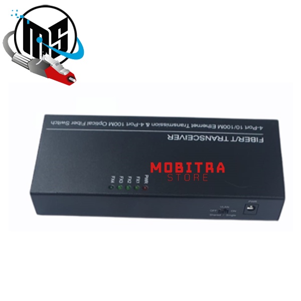 Media Converter 4 SC 2 LAN | Ethernet Fiber Switch 4 Port FO 2 Port LAN 10/100