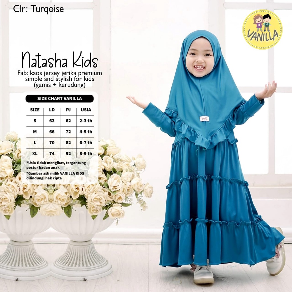 Natasha Kids By Vanilla | 020320 | Gamis + Jilbab Anak