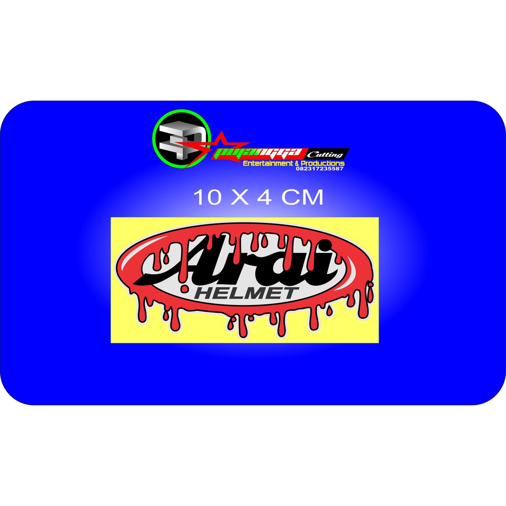 

CUTTING STIKER ARAI 3 WARAN UKURAN 10 X 4 CM HARGA RP.. 4000