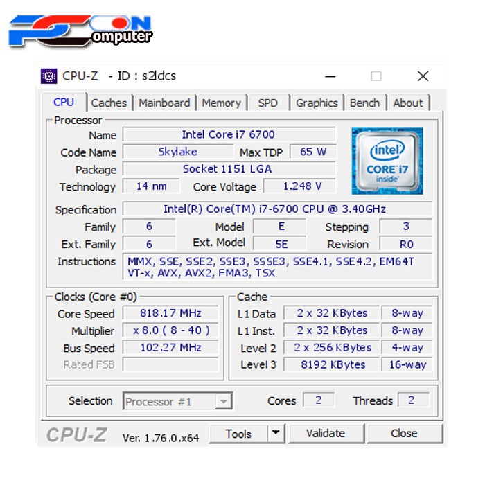 Prosesor Intel Core i7-6700 3,90 GHz Soket LGA 1150