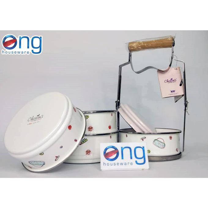 Sale Rantang Enamel 4 Susun Chefina Kedaung R105-01