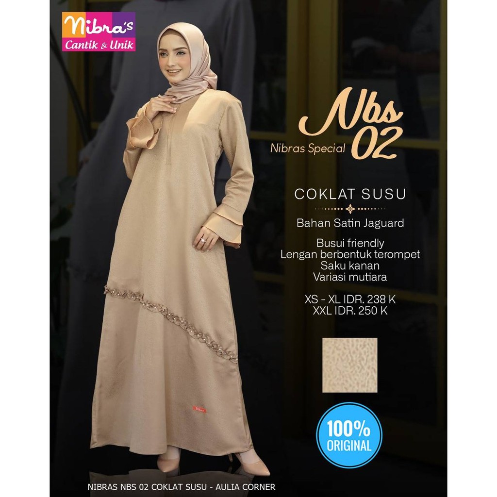 Fashion Casual Gamis Nibras NBS 02 Coklat Susu Lagi Trends