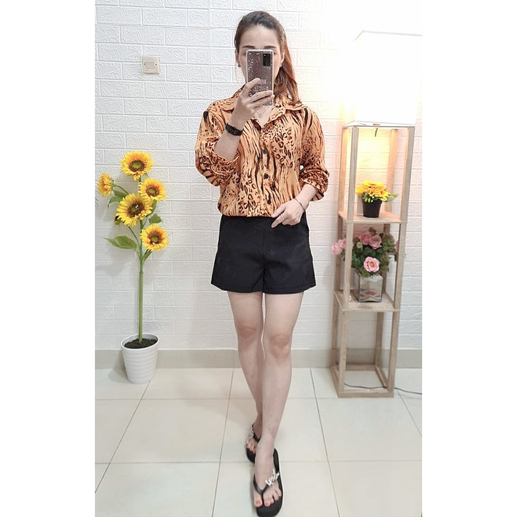 FORTUNA FASHION KEMEJA MOTIF MACAN II KEMEJA FASHION WANITA