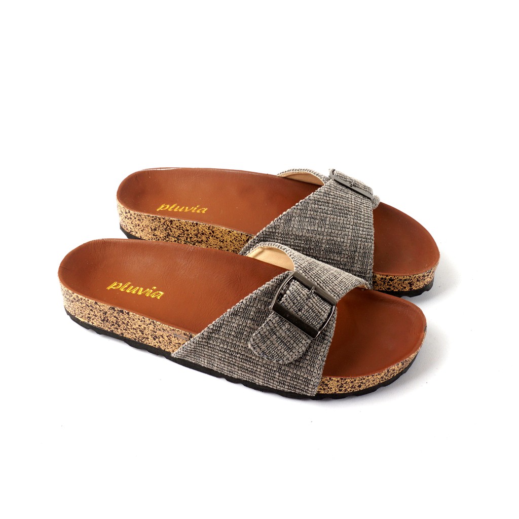Pluvia LUNA Sandal Birken Wanita Sandal Slop Flat Casual-7