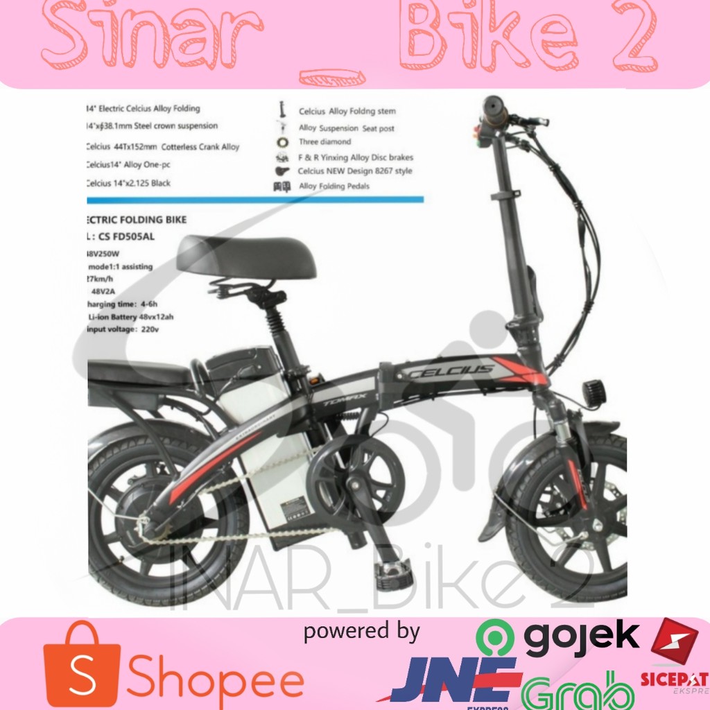 Electric Folding Bike 14Inch Cs Fd 505Al 48Volt