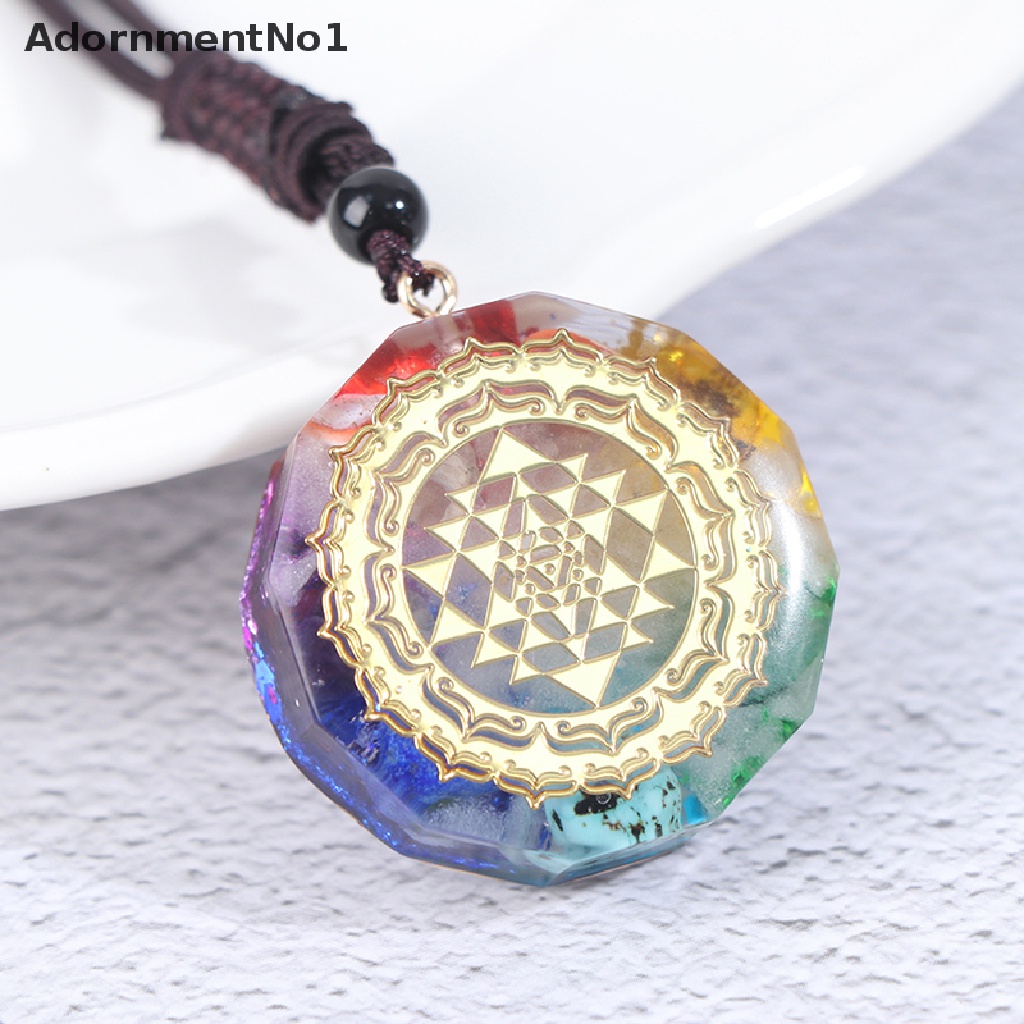 (AdornmentNo1) Orgonite Kalung Rantai Liontin Batu Chakra Penyembuhan Luminous Untuk Wanita