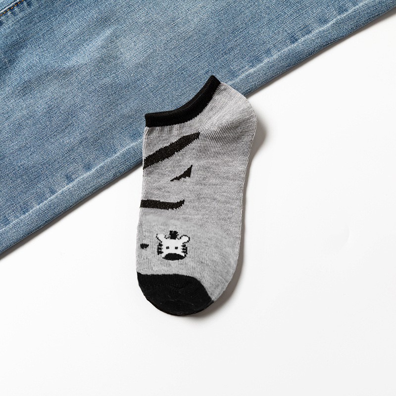 BEE - Kaos Kaki Unisex Pria Wanita / Kaos Kaki Pendek Import Ankle Socks-SC-20 STRIPE ZEBRA