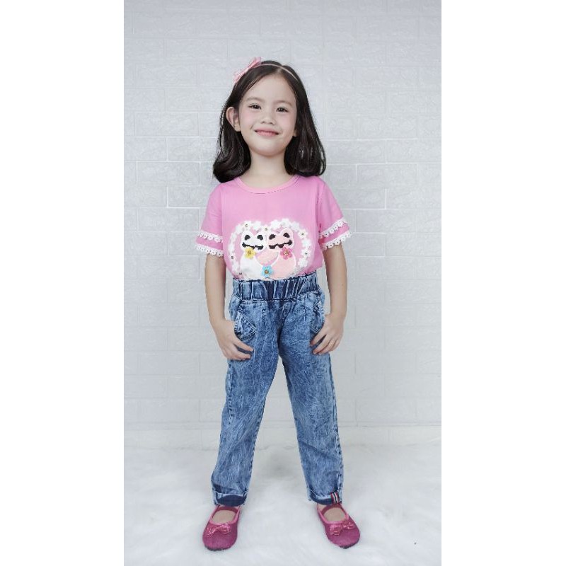 Celana Jeans Panjang Anak Perempuan Laki Laki Soft Jeans 1-6 Tahun Shanewash