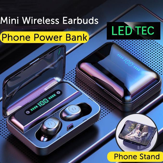 Earphone F9-5 Tws 5.0 Bluetooth Headset Stereo Hifi Bass Original New Mestgryderana