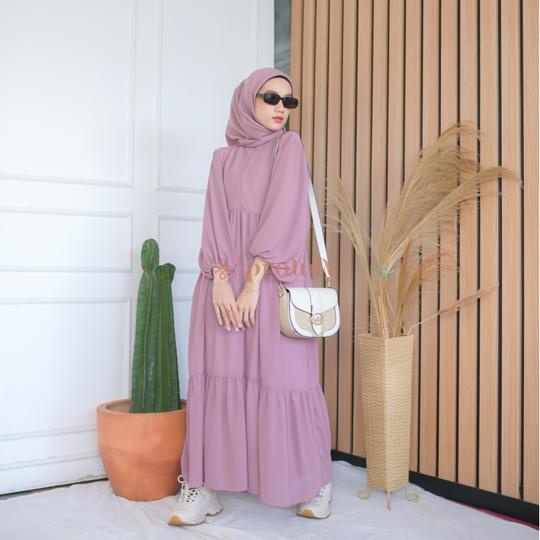 Kinan Dress / Dress Kekinian / Dress Simple / Dress Polos / Gamis Terbaru / Gamis Busui / Fashion Wanita
